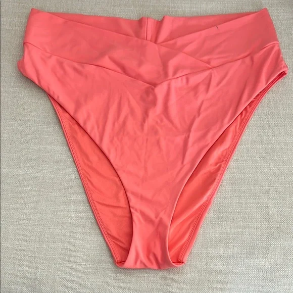 Aerie Coral High-Waisted Bikini Bottom - Picture 1 of 2